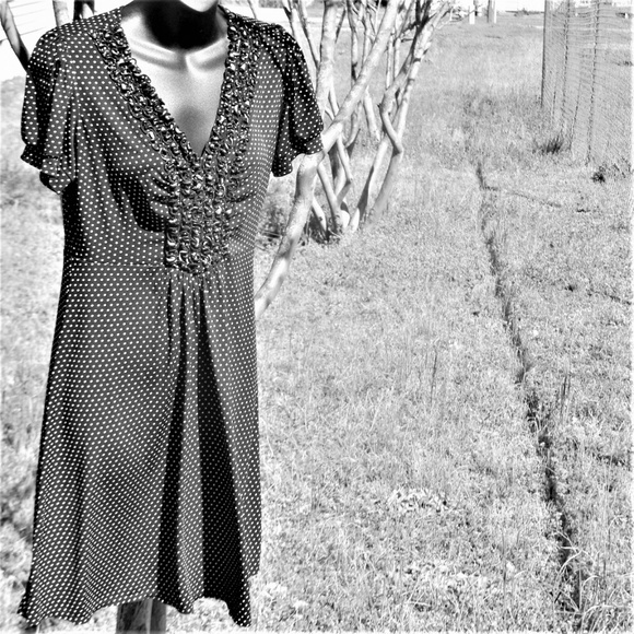 Polka Dot Dress Chris McLaughlin Knee Leng… - Picture 3 of 7